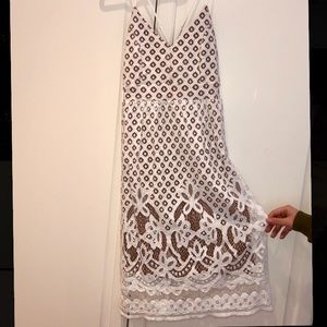 White crochet midi dress